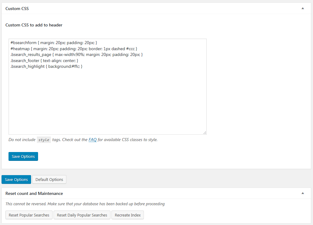 Better Search Wordpress Plugin Options - 4